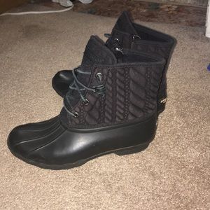 Black Sperry Duck Boots